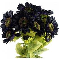 Leaf Pack of 6 x 88cm Purple Artificial Sunflower - 18 heads | Size: 6 x 88 cm