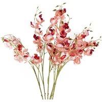 Leaf Pack of 6 x 80cm Pink Artificial Mini Orchid Stem | Size: 6 x 80 cm