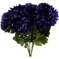 Leaf Pack of 6 x 75cm Extra Large Reflex Chrysanthemum - Purple | Size: 6 x 75 cm