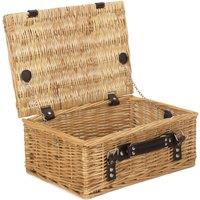 Red Hamper Wicker 36cm Picnic Basket in Brown