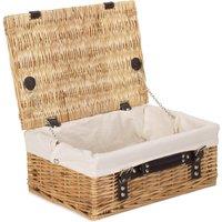 Red Hamper Wicker 36cm Picnic Basket with Cotton Lining in White