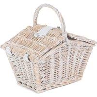 Red Hamper Wicker Small White Elegant Picnic Basket