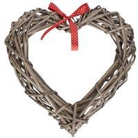 Red Hamper Small Heart Wreath with Red Spotty Ribbon in Brown