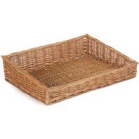 Red Hamper Wicker Flat Display Tray in Brown