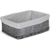 Red Hamper Wicker Antique Wash Storage Basket with White Lining | Size: Large