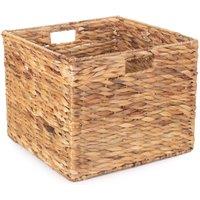 Red Hamper Water Hyacinth Water Hyacinth Square Storage Basket in Brown | Size: Small