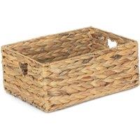 Red Hamper Water Hyacinth Shallow Water Hyacinth Storage Basket in Brown | Size: Medium