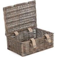 Red Hamper Wicker 25m Antique Wash Willow Handle Picnic Basket in Grey