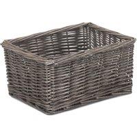 Red Hamper Antique Wash Finish Wicker Tray in Brown