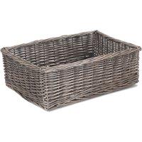Red Hamper Antique Wash Finish Wicker Tray in Brown
