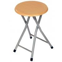 Oypla Wooden Folding Breakfast Kitchen Stool Seat in Natural