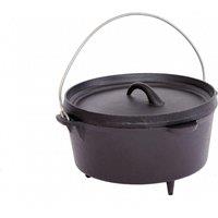 Oypla 4L Cast Iron Non Stick Dutch Oven Camping Cooker in Black