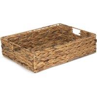 Red Hamper Water Hyacinth Water Hyacinth Shallow Rectangular Storage Basket in Brown | Size: Large