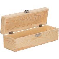 Red Hamper Single Bottle Clear Varnish Wooden Box in Brown