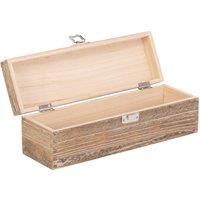 Red Hamper Single Bottle Oak Effect Wooden Box in Brown