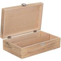 Red Hamper Two Bottle Oak Effect Wooden Box in Brown