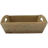 Red Hamper Wood Oak Effect Small Wooden Storage Tray in Brown