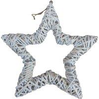 Red Hamper Wicker White Wash Open Star