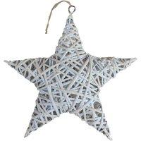Red Hamper Wicker White Wash Full Star