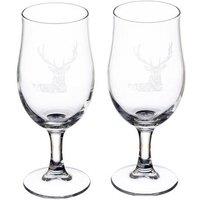 Selbrae House 2 Craft Beer Glasses - Stag in Clear