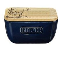 Selbrae House Blue Butter Dish - Stag in Dark Blue | Size: 140 cm x 90 cm