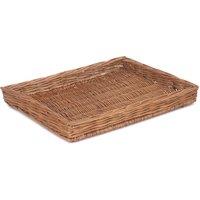 Red Hamper Wicker Light Steamed Flat Serving Tray in Brown
