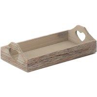 Red Hamper Shallow Wooden Heart Cut Out Tray in Brown