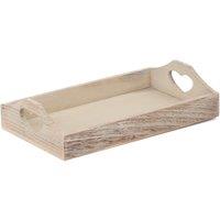 Red Hamper Shallow Wooden Heart Cut Out Tray in Brown