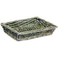 Red Hamper Wicker & Chip wood Tray in Grey