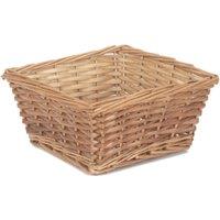 Red Hamper Wicker Light Steamed Square Split Willow Wicker Tray in Brown