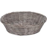 Red Hamper Wicker Antique Wash Round Wicker Packing Tray in Brown