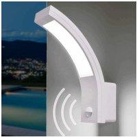 CGC Lighting 'Paris' White LED Curved Outdoor Wall Light With Motion Sensor