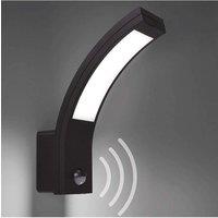 CGC Lighting 'Paris' Grey LED Curved Outdoor Wall Light With Motion Sensor