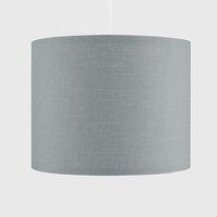 CGC Lighting 'Lupo' Luxury Grey Cotton & Silver Inner Round Pendant Drum Lamp Shade