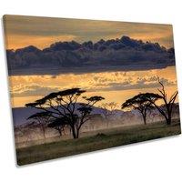 CanvasGeeks Good Evening Tanzania Savannah Canvas Wall Art Picture Print in Orange | Size: W18 x H12 x D20mm