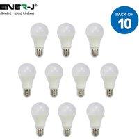 ENER-J LED Bulb- 12W GLS A60 LED Thermoplastic Lamp E27 6000K (pack of 10 units) in White | Size: 25 cm diameter x 19 cm high