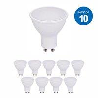 ENER-J 7W GU10 Plastic Body SMD LED, 560 Lm 3000K (pack of 10) in White | Size: 25 cm diameter x 19 cm high