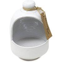 Verano Spanish Ceramics Rustic Pastel Fully Dipped Terracotta Kitchen Dining Salt Pig (D) 11cm in White