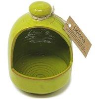 Verano Spanish Ceramics Selena Glazed Hand Dipped Solid Colour Kitchen Dining Salt Pig (D) 11cm in Lime