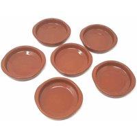 Verano Spanish Ceramics El Toro Glazed Terracotta Kitchen Dining Set of 6 Tapas Bowls (Diam) 12cm in Brown