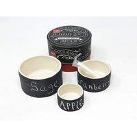 Verano Spanish Ceramics Wildly Entertaining Kitchen Dining Set of 3 Chalkboard Dipping Bowls with Chalk