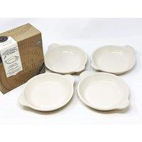 Verano Spanish Ceramics Wildly Entertaining Ceramic Kitchen Dining Set of 4 Gratin Side Dishes Cream (Diam) 17cm