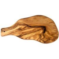Verano Spanish Ceramics Olive Wood Natural Grained Rustic Cheese Board w/ Handle (L) 40cm