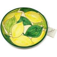 Verano Spanish Ceramics Signature Lemons Hand Painted Ceramic Kitchen Dining Salad/Fruit Bowl (Diam) 23cm