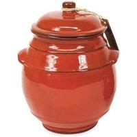 Verano Spanish Ceramics Selena Hand Dipped Glaze Ceramic Kitchen Dining Storage Jar w/lid (H) 23cm in Red