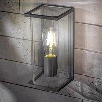 CGC Lighting 'Adriana' Anthracite Grey E27 Outdoor Wall Light Lantern Clear Diffuser IP54