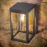 CGC Lighting 'Maddison' Anthracite Grey E27 Outdoor Wall Light Lantern Clear Diffuser IP54