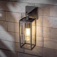 CGC Lighting Down Black E27 Outdoor Wall Light Lantern Clear Diffuser IP54 Down