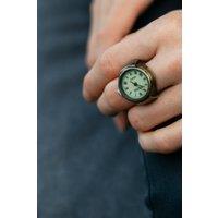 The Colourful Aura Finger Elastic Punk Hip Hop Watch Ring vintage watch in Silver