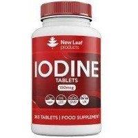 New leaf health Iodine Tablets 500mcg Vegan Thyroid Support - 12 Month Fill 365 High Strength Tablets in Red